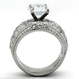 3.20 Ct Cubic Zirconia Cz Wedding Band Ring Set Stainless Steel