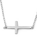 14kt White Gold Stainless Cross Necklace