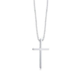 White Gold Plated Titanium Cross Necklace 18 inches.