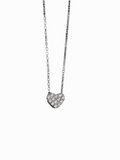 CZ Pave' Danity Necklace Sterling Silver Platinum Plated