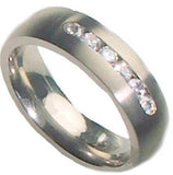 Edwin Earl's Men's Titanium Bezel Set Cz Wedding Band