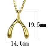 Women's Yellow Gold Stainless Steel Wishbone Necklace