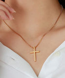 White Gold Plated Titanium Cross Necklace 18 inches.