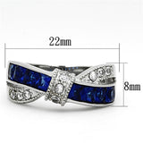 Women's 1.75ct Montana Blue Crystal and CZ Stainless Steel Ring