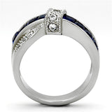 Women's 1.75ct Montana Blue Crystal and CZ Stainless Steel Ring