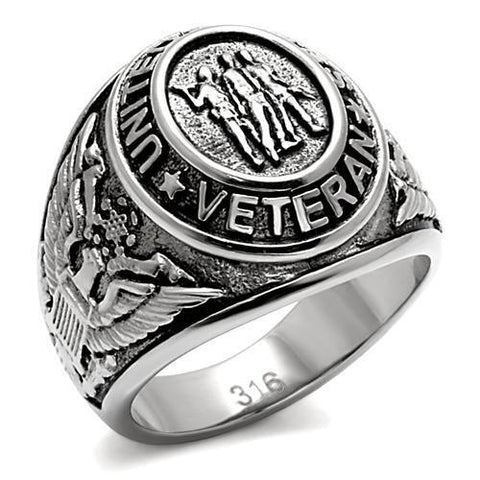 Men's US Military Veterans Stainless Steel Class Style Ring