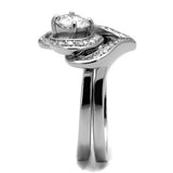Women's Heart Shaped Wedding Engagement Ring Stainless Steel