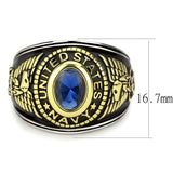 Men's Women's United States US Navy Ring Military Ring Blue Stone Stainless Steel