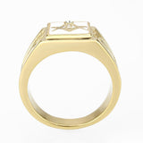 Men's Mason Masonic Lodge Ring in Stainless Steel 14kt Yellow Gold Plating