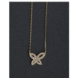 Danity18kt Yellow Gold Micro Pave' Cz Butterfly Necklace in Sterling Silver - Edwin Earls Jewelry