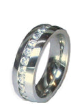 Her & His Sterling Silver and Stainless Steel Cz Wedding Ring Set - EdwinEarls.com