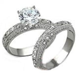 3.20 Ct Cubic Zirconia Cz Wedding Band Ring Set Stainless Steel