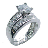 His & Hers Wedding Ring Set 925 Sterling Silver & Titanium Wedding Rings