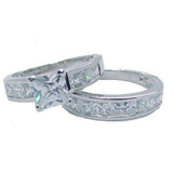 His & Hers Wedding Ring Set 925 Sterling Silver & Titanium Wedding Rings