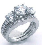3 pc His Hers Wedding Rings Sterling Silver Cz Cubic Zirconia Wedding Ring Set