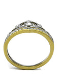 Edwin Earls His Hers 3 Piece Yellow Gold IP Crown Stainless Steel Wedding Ring Set - Edwin Earls Jewelry