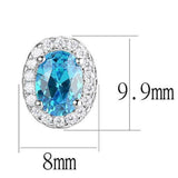 Women's Sterling Silver Halo London Blue Stud Earrings Rhodium Plated