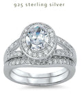 Women's 3.75ct Oval Cut Cz Halo Wedding Rings Solid 925 Sterling Silver
