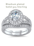 Women's 3.75ct Oval Cut Cz Halo Wedding Rings Solid 925 Sterling Silver