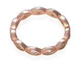 3 PIECE ROSE GOLD PLATED STERLING SILVER HALO CZ WEDDING RING SET