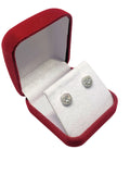Square Halo CZ Stud Earring Sterling Silver