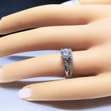 Women's moissanite wedding ring set