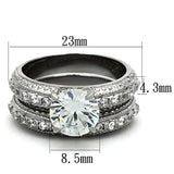 3.20 Ct Cubic Zirconia Cz Wedding Band Ring Set Stainless Steel