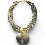 Mother of Pearl Shell Necklace | Handmade Statement Necklace