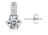 Women's 3ct CZ 14k White Gold Plated Stud Earrings