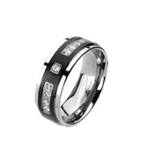 His Hers Women and Men 4 Piece Black Stainless Steel & Titanium Wedding Ring Set