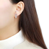 Women's Teardrop Shaped CZ Stud Earrings in Stainless Steel