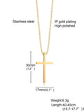 14KT Yellow Gold Plated Titanium Cross Necklace 18 inches