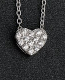 Heart Necklace Pave Cz Stones