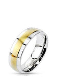 His Hers CZ Princess Cut Wedding Ring Set Yellow Gold Plated Stainless Steel