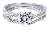 Edwin Earls 1.50 Carat Round Brilliant Cut Moissanite Wedding Set -Women's Bridal Set -Infinity Style Ring - 2 Piece Engagement Ring -925 Sterling Silver