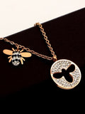 14k Women's Rose Gold Plated Titanium Bumblebee Necklace 16' + 2" extension