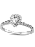 His and Hers Halo Style Wedding Ring Set Matching Wedding Bands for Him ( Titanium) and Her (Sterling Silver)