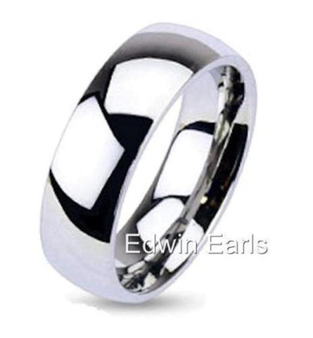 Men's, Couples Mirror Finish Stainless Steel Wedding Band