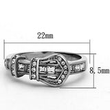 Women's Clear Crystal Stone Stainless Steel Buckle Ring