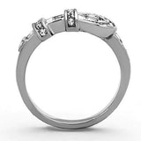 Women's Clear Crystal Stone Stainless Steel Buckle Ring