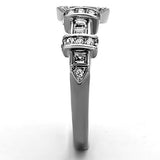 Women's Clear Crystal Stone Stainless Steel Buckle Ring