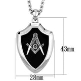 Mens Masonic Lodge Mason Pendant and Chain in Stainless Steel