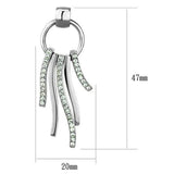 Edwin Earls Women's Lime Green Crystal Studded Dangle Hoop Earrings Stainless Steel - 47mm
