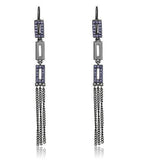Edwin Earls Women's Sexy Dangle Stainless Steel Earrings with Tanzanite Crystal Stones