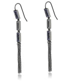 Edwin Earls Women's Sexy Dangle Stainless Steel Earrings with Tanzanite Crystal Stones