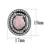 Women's Pink Coral Light Black Plated Omega Back Post Earrings Stainless Steel