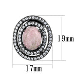 Women's Pink Coral Light Black Plated Stud Earrings Stainless Steel