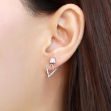 Edwin Earls Women's Princess cut Stud Earrings in Stainless Steel with AAA Quality Cubic Zirconia Gemstones