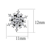 Women's Cubic Zirconia Cluster Snowflake Stud Earrings Stainless Steel