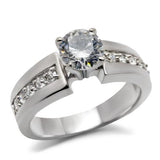 Women's 1.50ct CZ Solitaire Engagement Ring in Stainless Steel